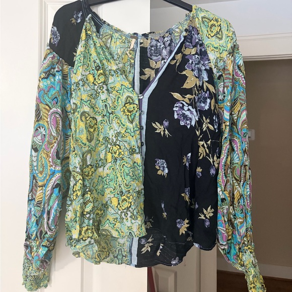 Free People Multicolor Paisley and Floral Blouse - Picture 3 of 4